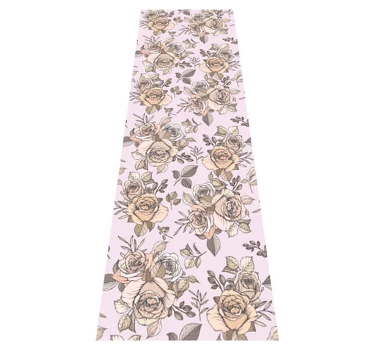 Alfombra vinílica dormitorio fondo de rosas shabby chic - TenVinilo