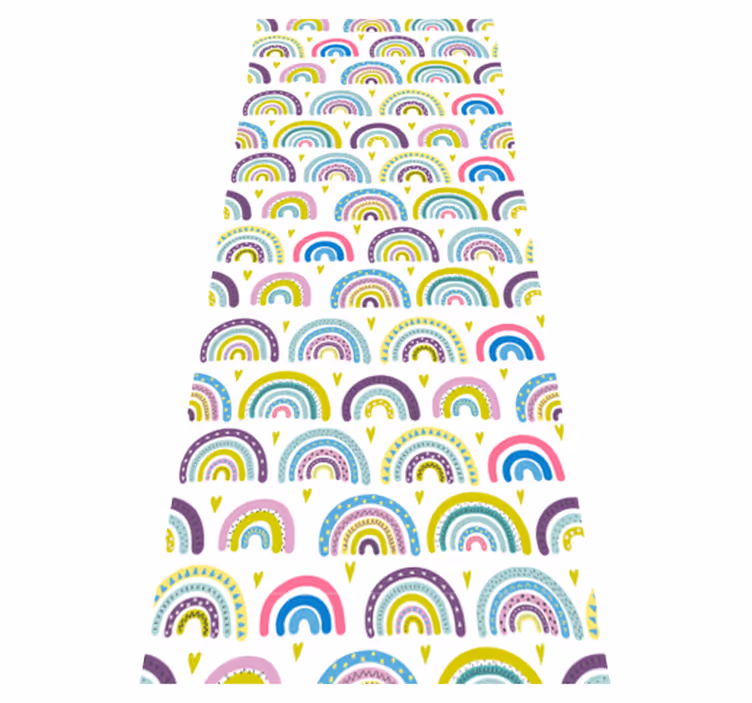 Alfombra vinílica dormitorio patrón de arcoíris colorido - TenVinilo