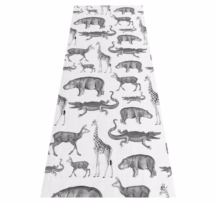 Alfombra vinílica dormitorio borde de animales y árboles - TenVinilo