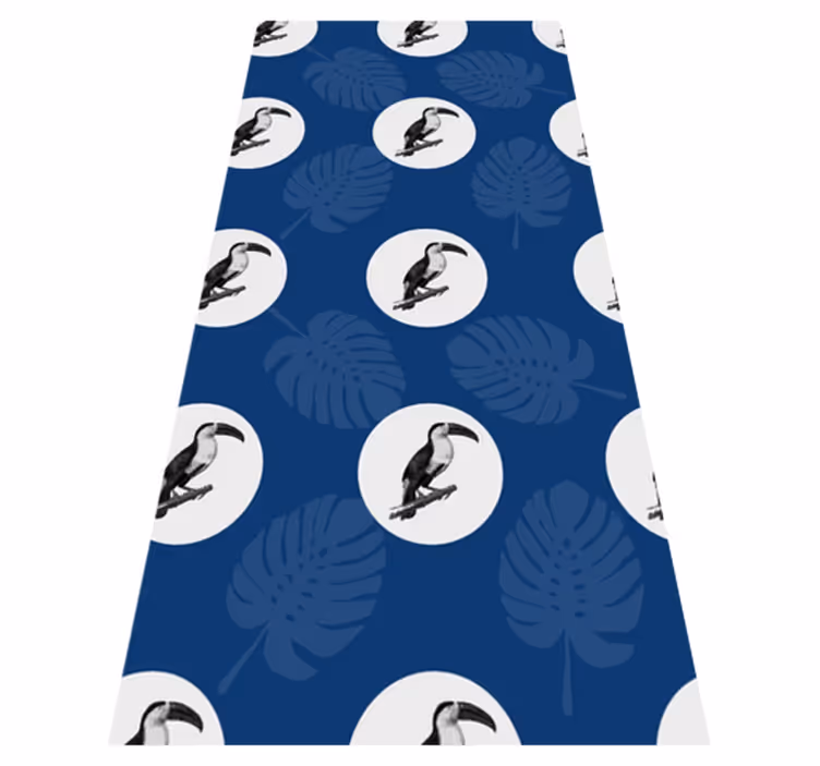 Alfombra vinílica dormitorio diseño pájaro azul africano - TenVinilo