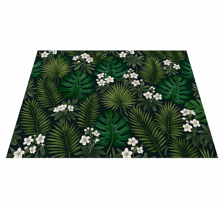 Alfombra vinílica dormitorio naturaleza verde exótica - TenVinilo
