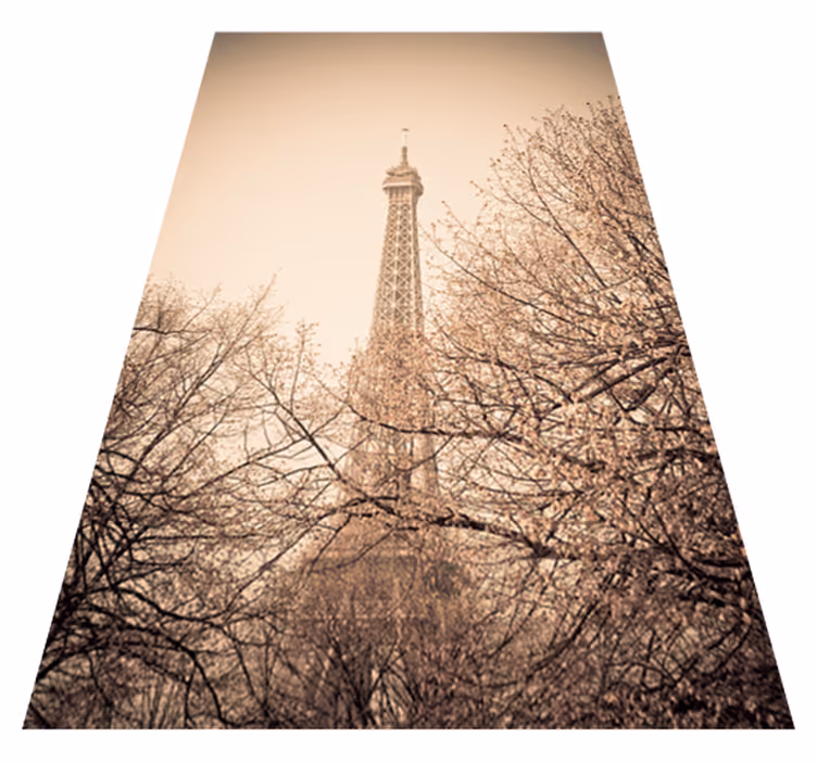 Alfombra vinílica dormitorio vinilo foto torre eiffel - TenVinilo
