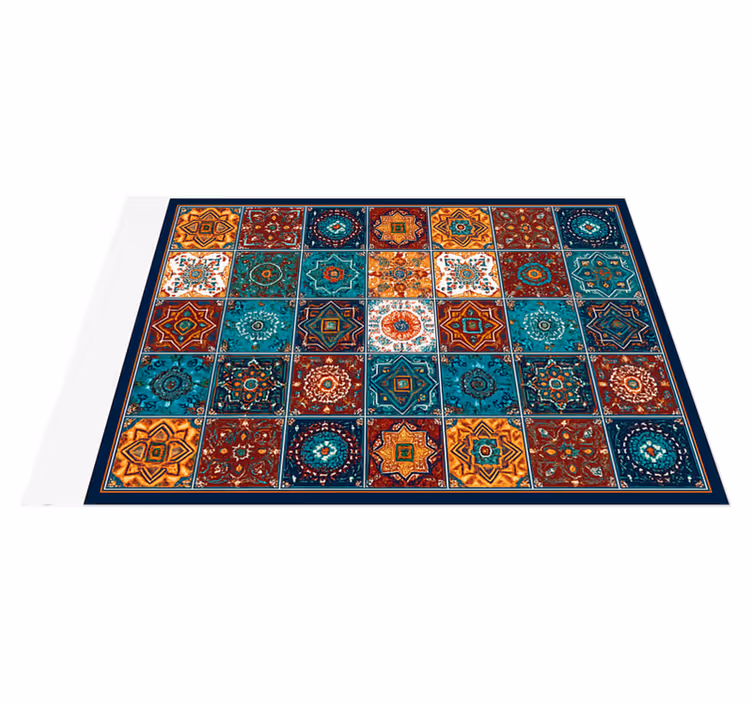 Alfombras vinílicas patrón de azulejos boho - TenVinilo