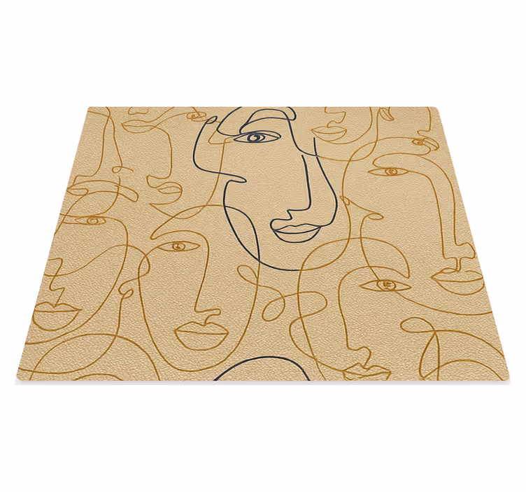 Alfombras vinílicas grandes siluetas faciales - TenVinilo