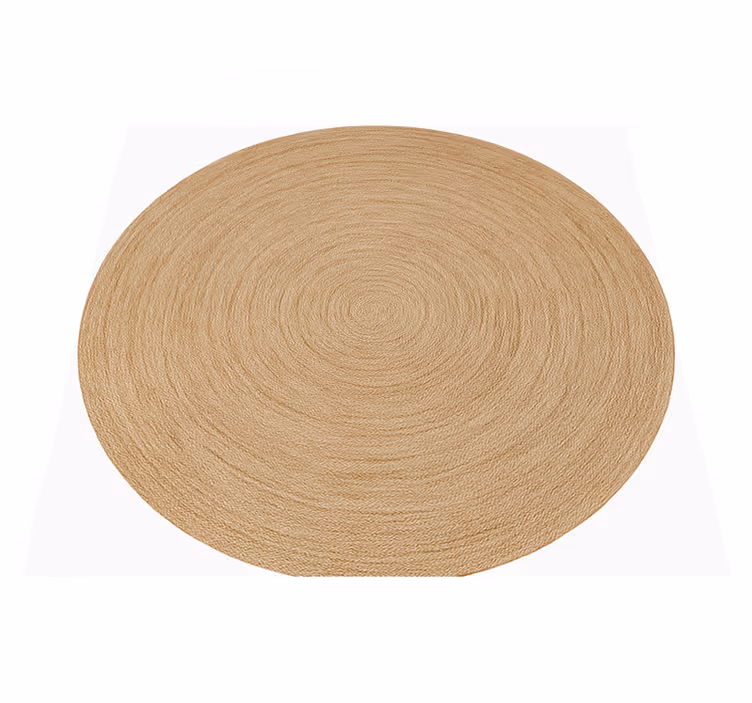 Alfombra redonda yute color beige claro - TenVinilo