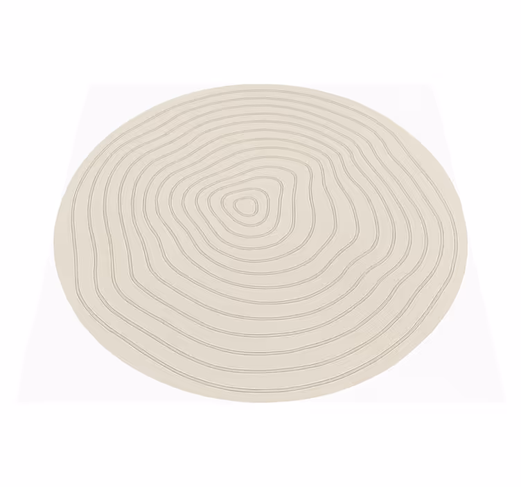 Alfombra redonda yute círculo moderno crema - TenVinilo