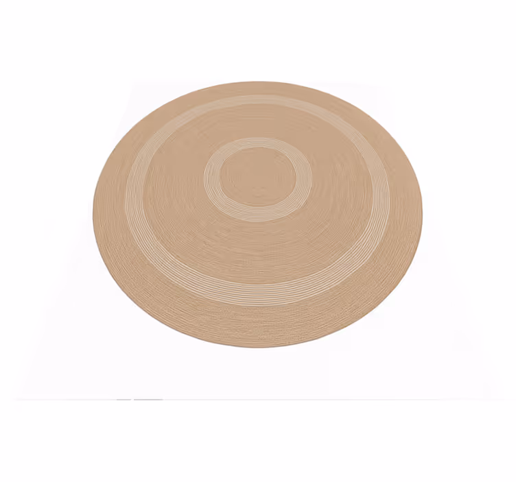 Alfombra redonda yute beige con blanco boho - TenVinilo