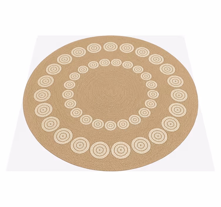 Alfombra redonda yute mandala tejido beige - TenVinilo