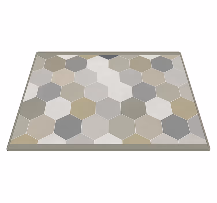 Alfombra pvc formas abstractas azules y grises - TenVinilo