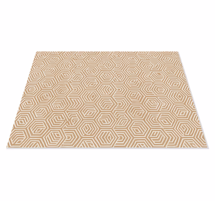 Alfombra exterior pvc ornamentos abstractos beige - TenVinilo