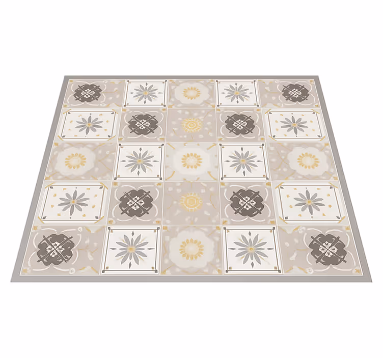 Alfombra exterior pvc diseño mosaico claro - TenVinilo