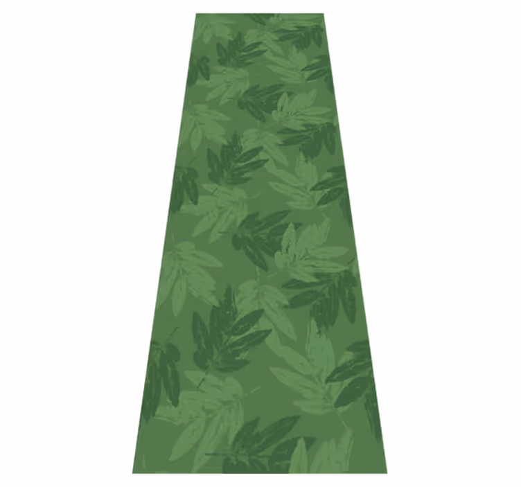 Alfombra vinílica oficina estampado hojas verdes - TenVinilo