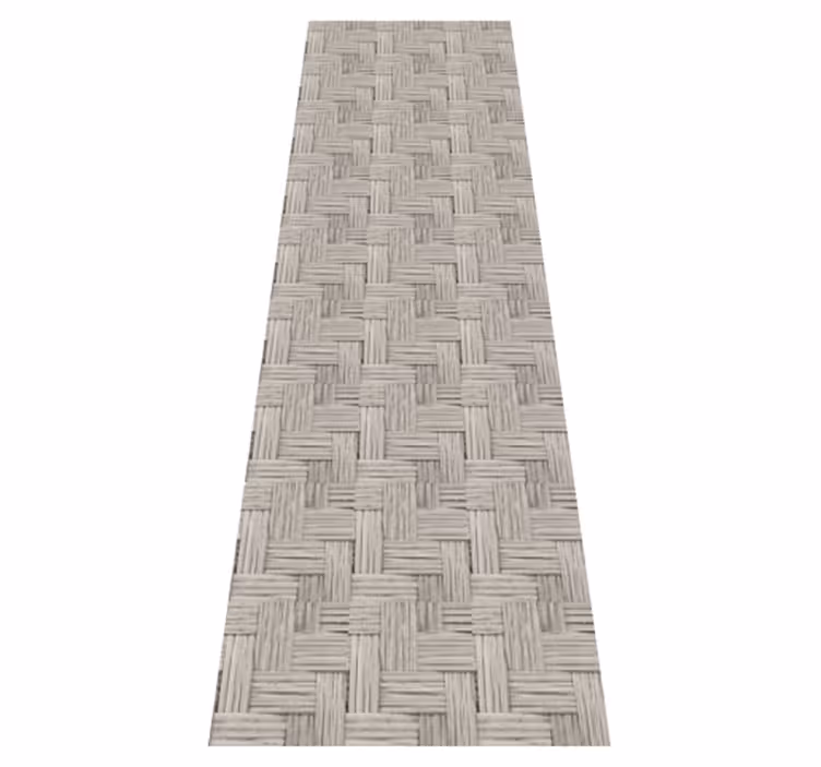 Alfombra vinílica oficina efecto mimbre gris artesanal - TenVinilo