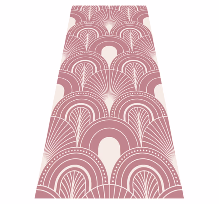 Alfombra vinílica oficina estilo arte arco rosa dorado - TenVinilo