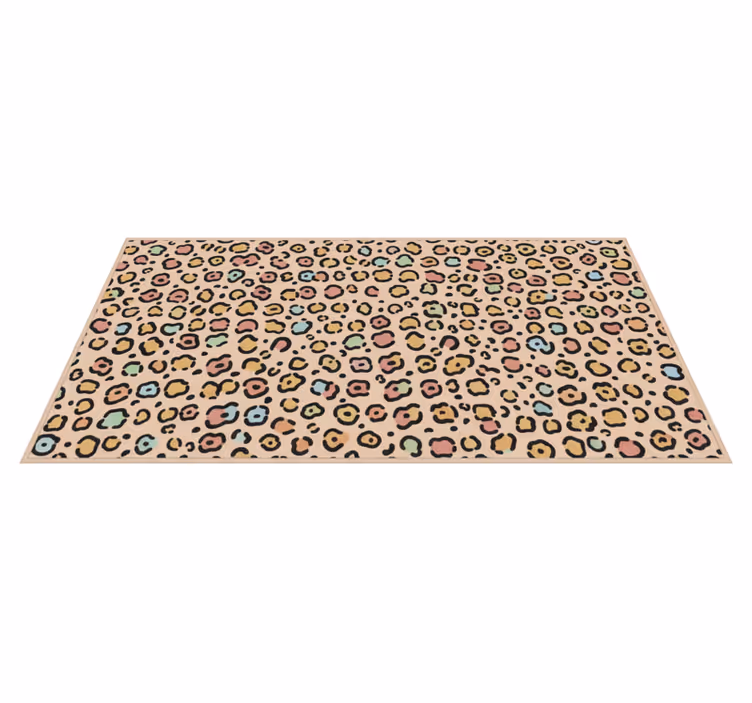 Alfombra vinílica dormitorio leopardo pastel colorido - TenVinilo