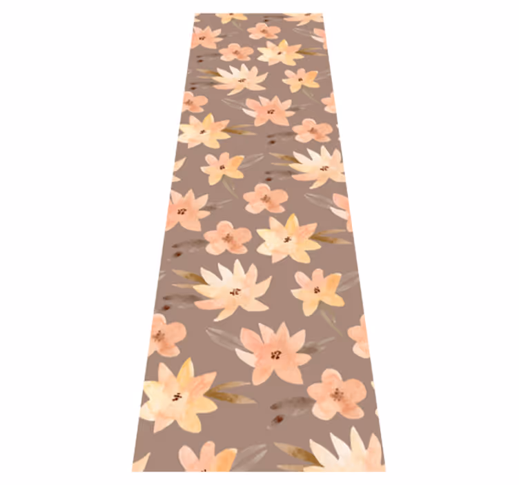 Alfombra vinílica dormitorio flores acuarela colores pastel - TenVinilo