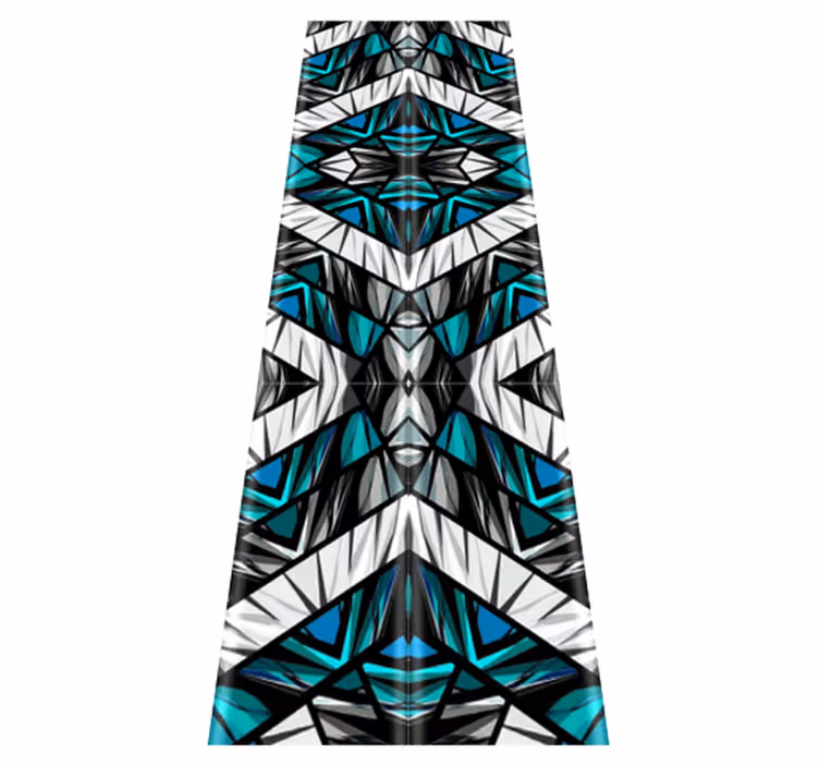 Alfombra vinílica dormitorio graffiti negro, azul y blanco - TenVinilo