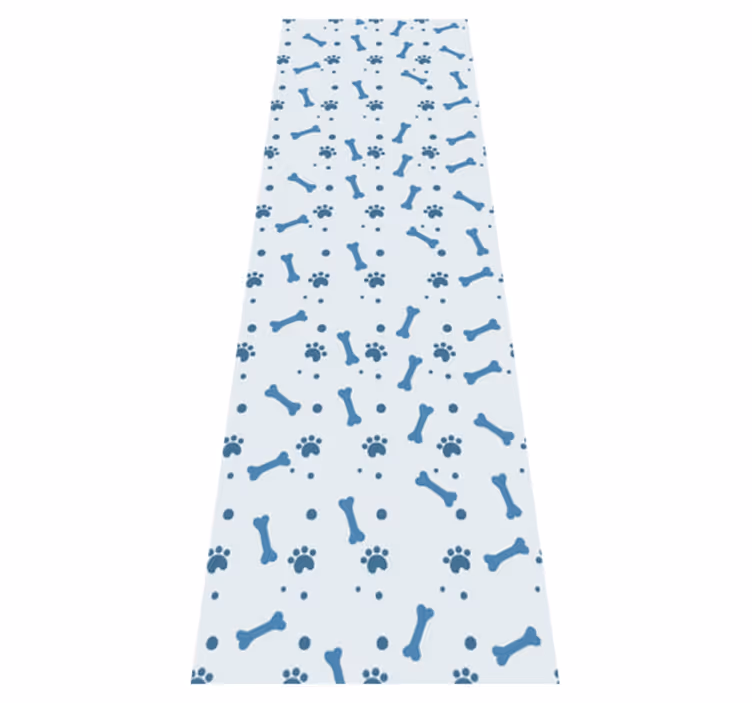 Alfombra vinílica dormitorio estampado de huesos azules - TenVinilo