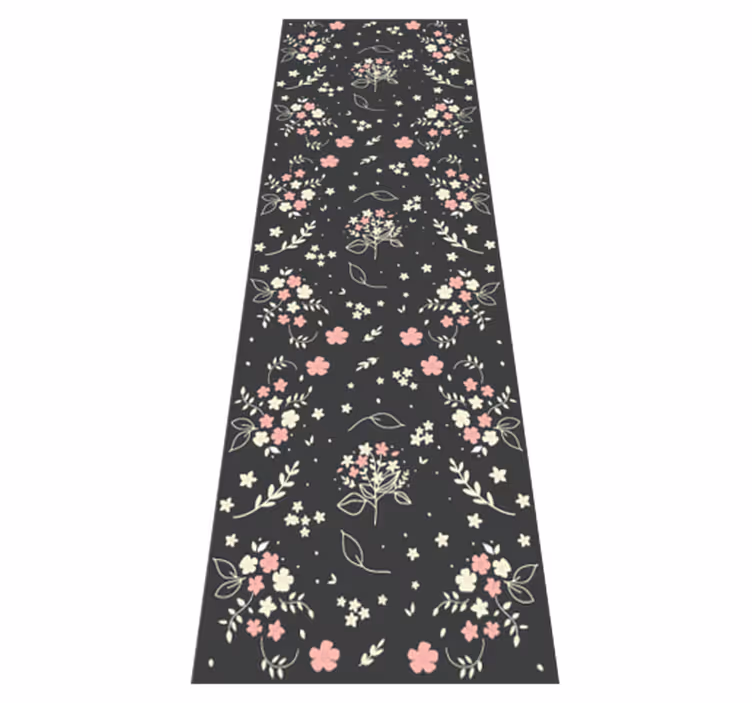 Alfombra vinílica dormitorio fondo gris con rosa claro - TenVinilo