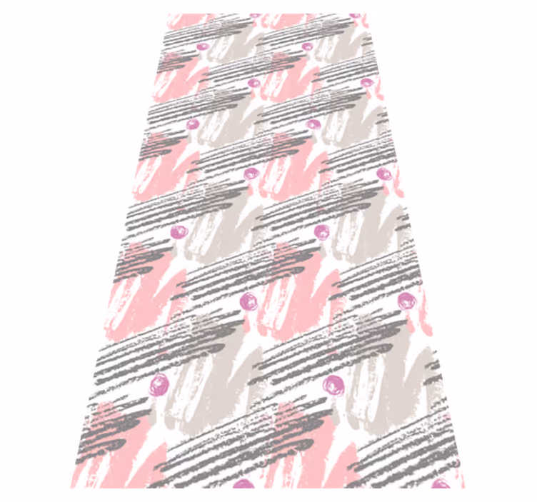 Alfombra vinílica dormitorio trazos rosa y gris - TenVinilo