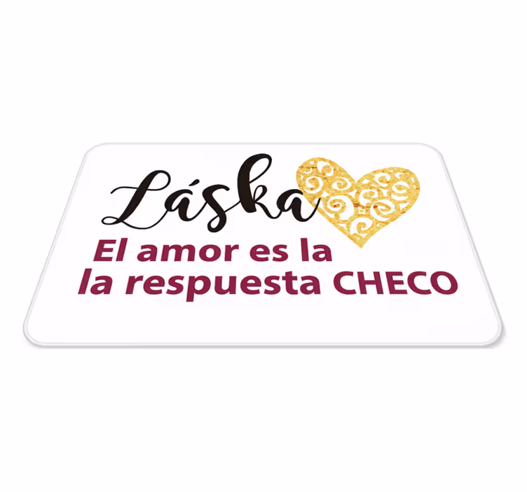 Alfombra vinílica dormitorio el amor es la respuesta - TenVinilo