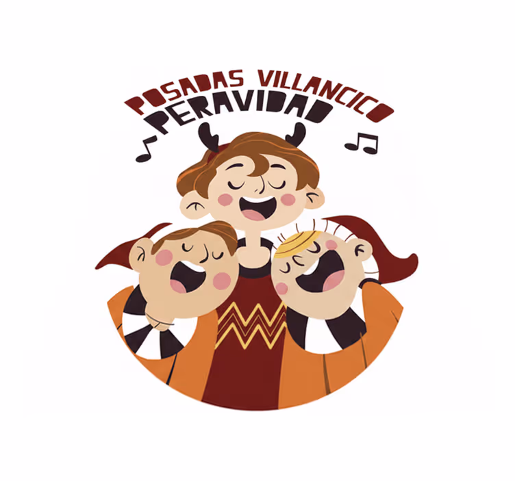 Alfombra vinílica dormitorio posadas villancico navidad - TenVinilo