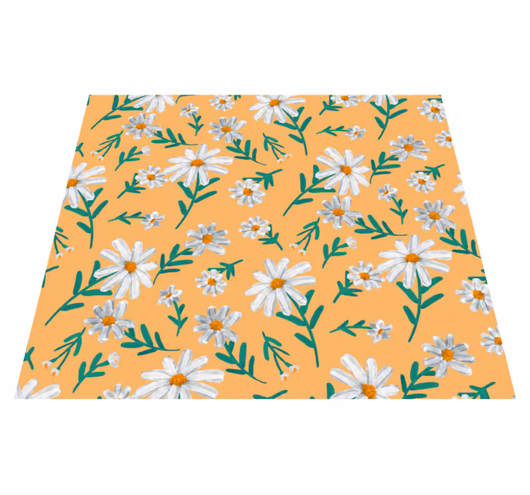 Alfombra vinílica naturaleza fondo amarillo margarita - TenVinilo