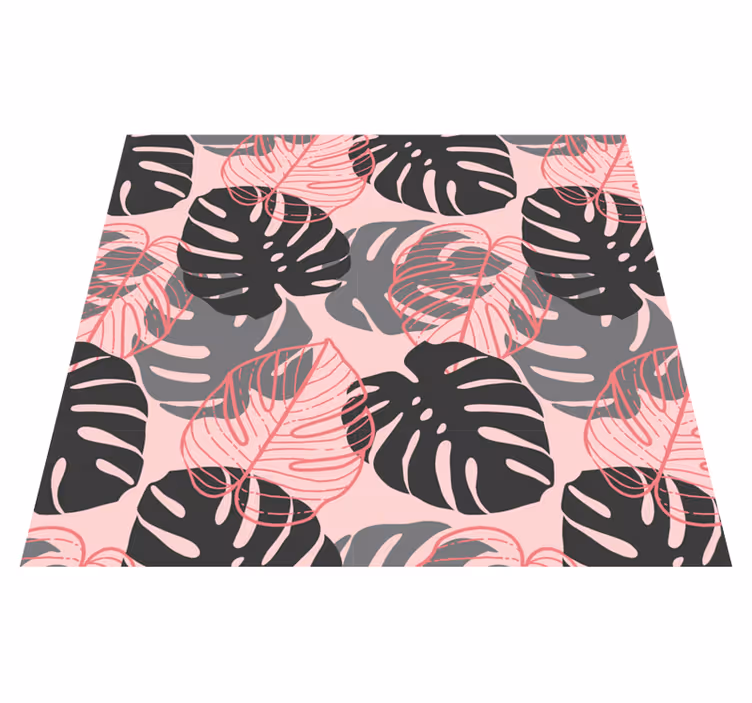 Alfombra vinílica naturaleza rosa y gris monstrosa - TenVinilo