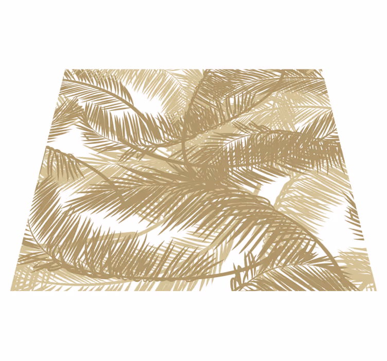 Alfombra vinílica naturaleza palmera tropical dorada - TenVinilo