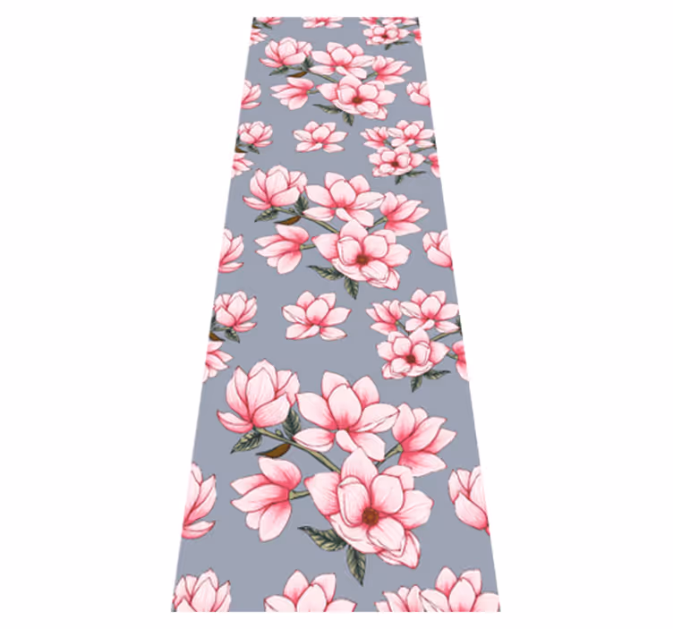 Alfombra vinílica naturaleza flores magnolia hermosas - TenVinilo