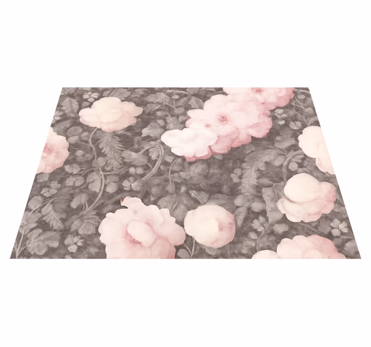Alfombra vinílica naturaleza lino vintage en flor - TenVinilo