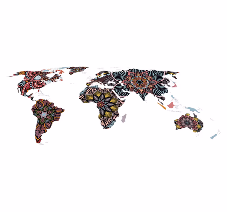 Alfombra vinílica mapamundi mandala del mundo - TenVinilo