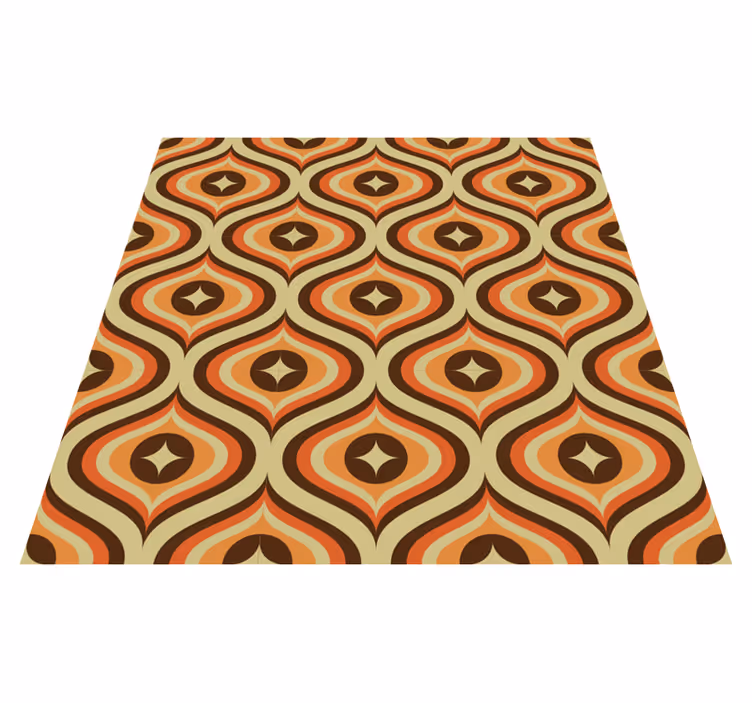 Alfombra vinílica vintage naranja y marrón - TenVinilo