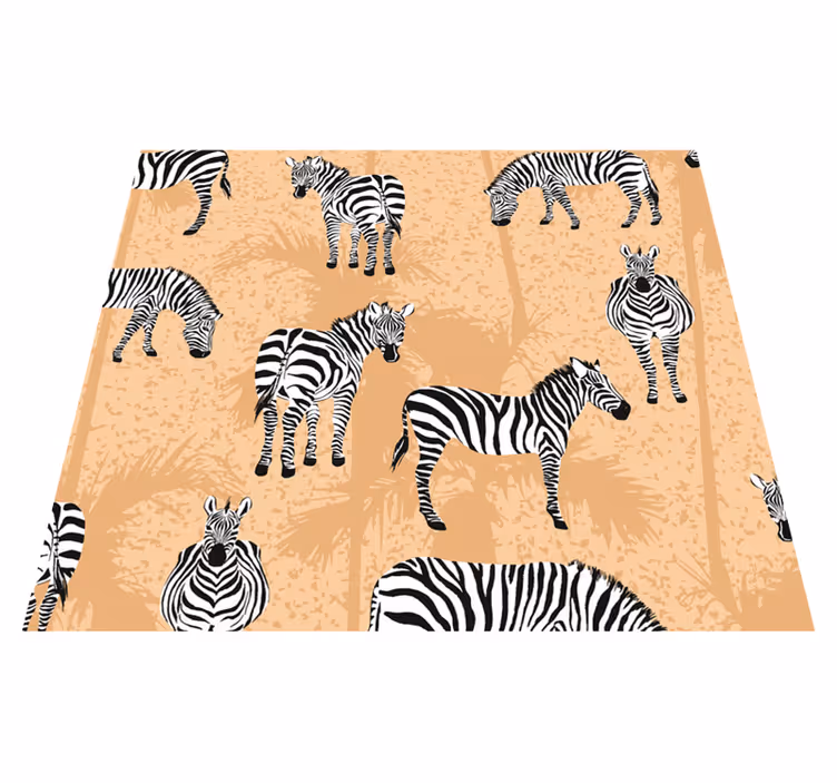 Alfombra vinílica animales papel tapiz cebra baño - TenVinilo