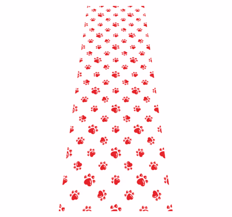 Alfombra vinílica animales diseño de patas y corazón - TenVinilo