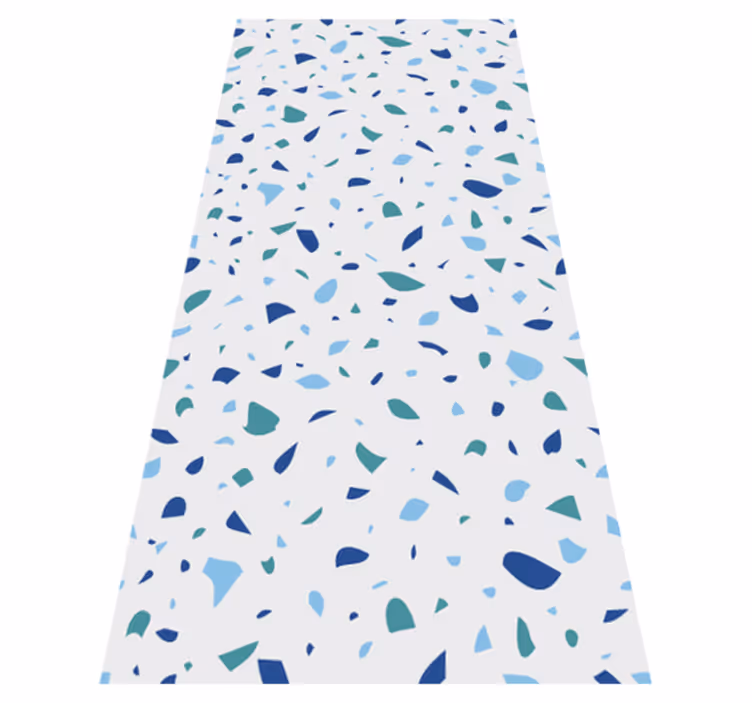 Alfombra vinílica imitación tonos azules terrazzo - TenVinilo
