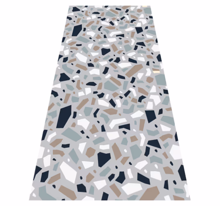 Alfombra vinílica imitación patrón terrazo colores neutros - TenVinilo