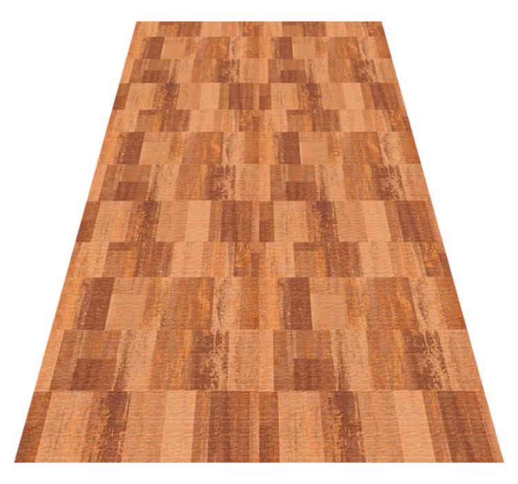 Alfombra vinílica imitación patrón cuadrados terracota - TenVinilo
