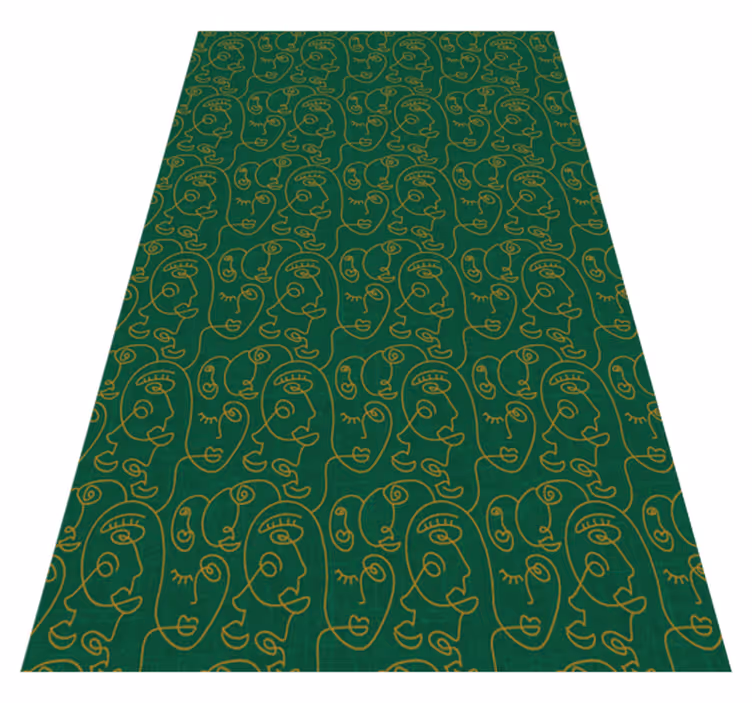 Alfombra vinílica imitación mujeres verdes abstractas - TenVinilo