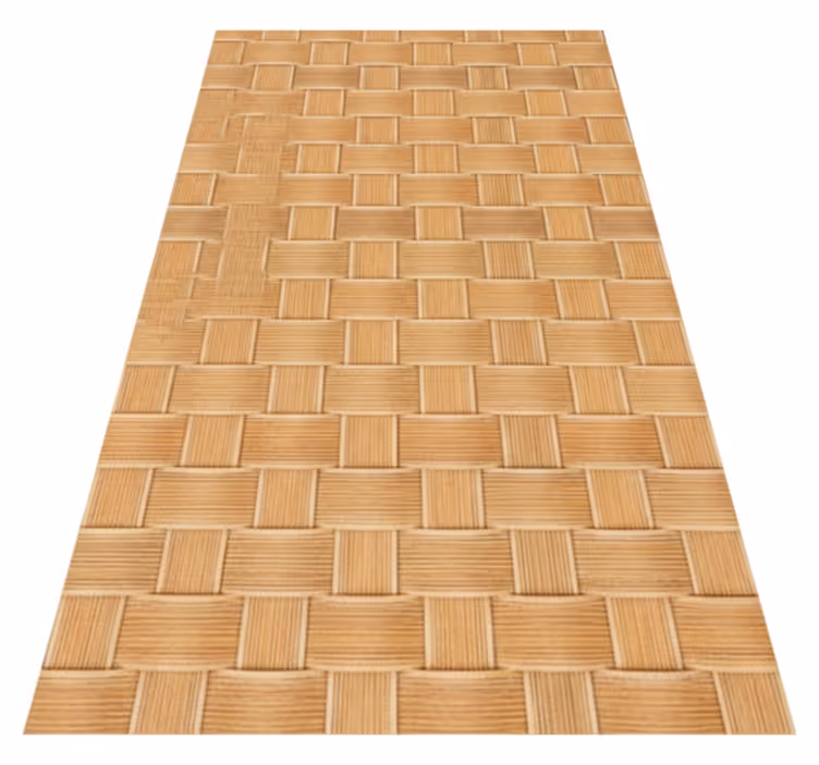 Alfombra vinílica imitación patrón de mimbre natural - TenVinilo