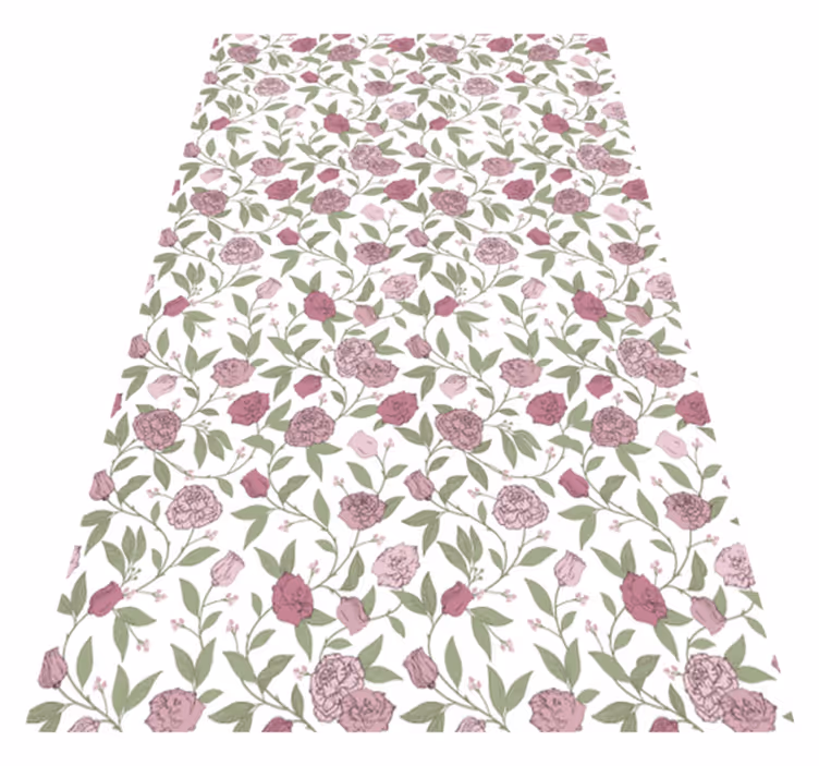 Alfombra vinílica vintage rosas vintage en rosa pálido - TenVinilo