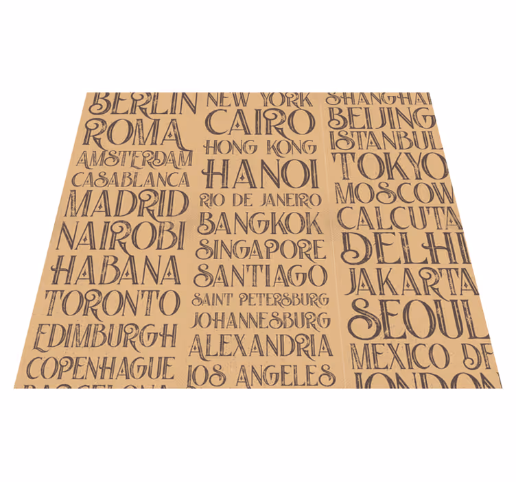 Alfombra vinílica frase ciudades del mundo - TenVinilo
