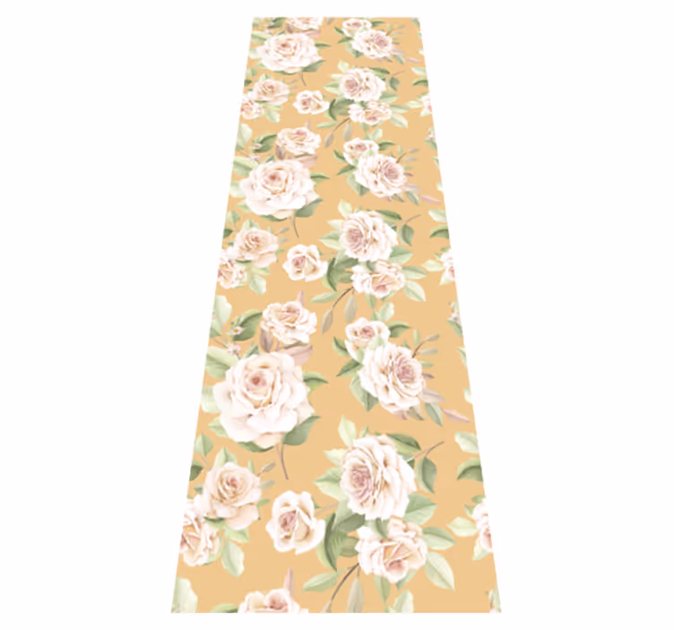 Alfombra vinílica vintage patrón rosas provinciales - TenVinilo