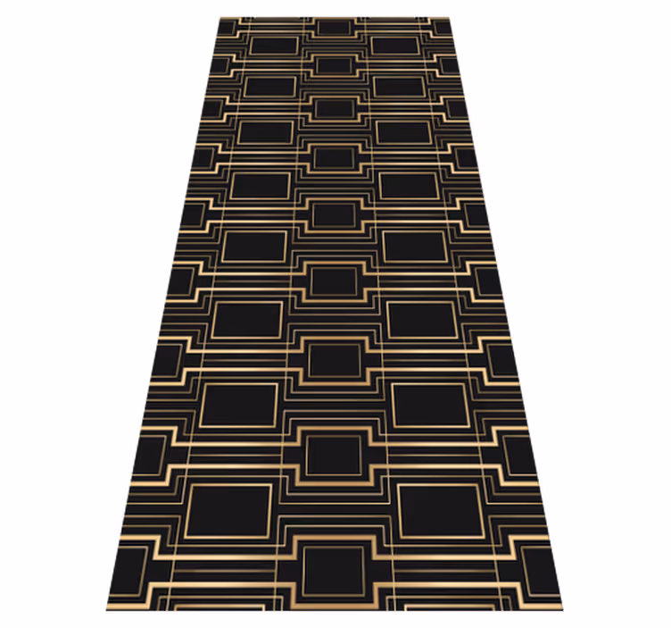 Alfombra vinílica vintage con diseño de marcos dorados - TenVinilo