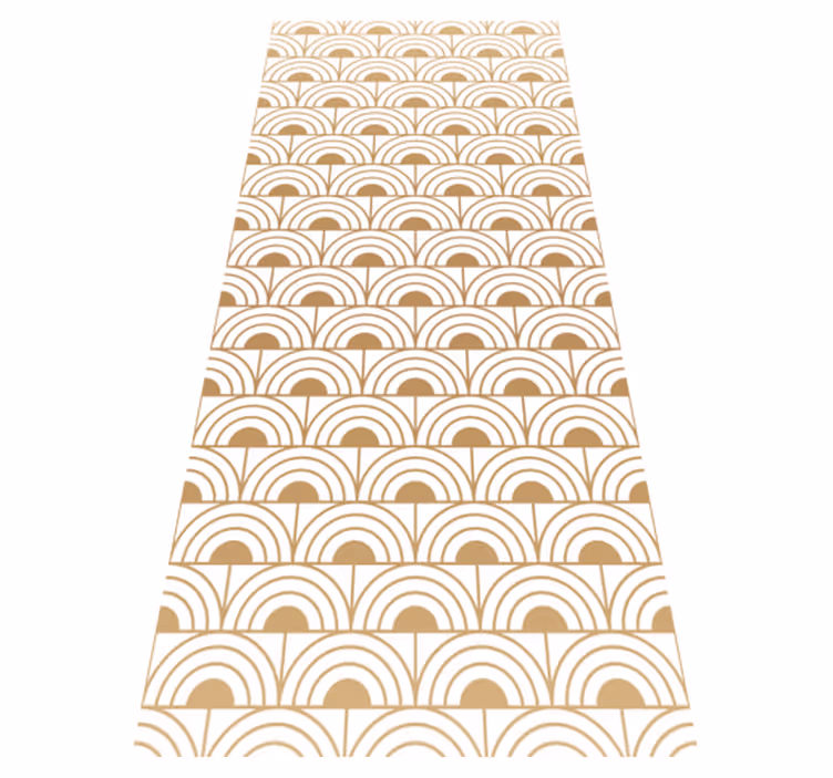 Alfombra vinílica vintage patrón arco dorado degradado - TenVinilo
