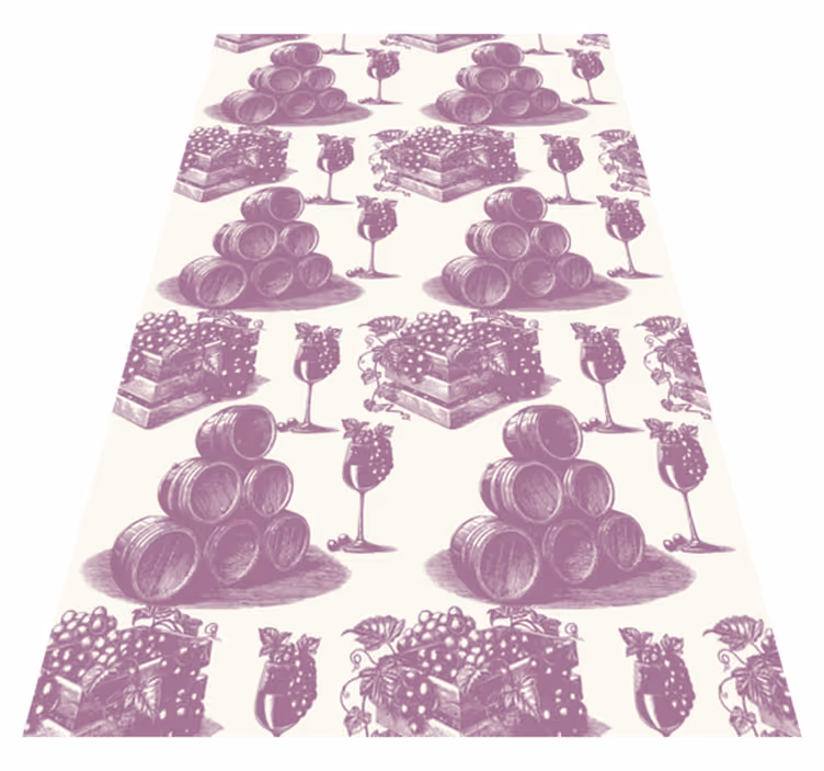 Alfombra vinílica vintage con patrón francés violeta - TenVinilo