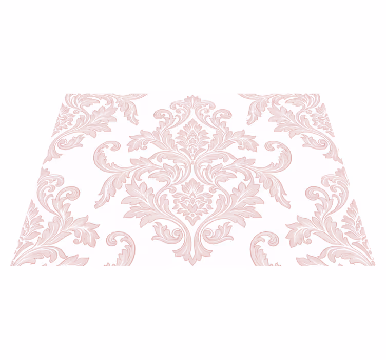 Alfombra vinílica vintage paisley damasco rosa - TenVinilo