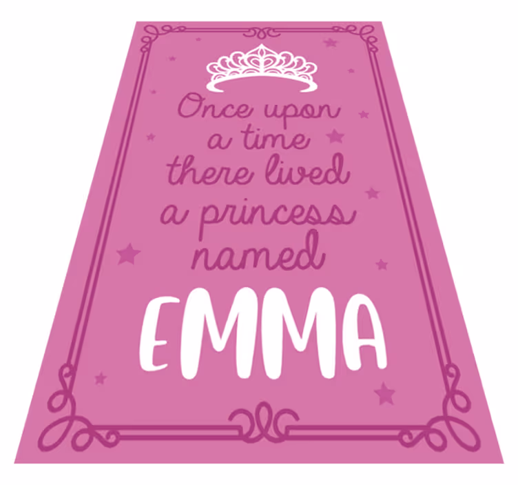 Alfombra vinílica frase princesa personalizada - TenVinilo