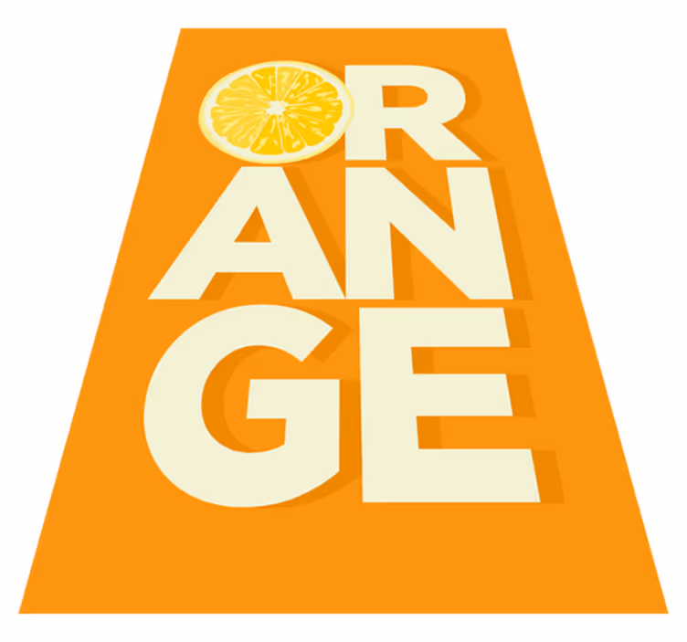 Alfombra vinílica frase naranja en rodajas - TenVinilo