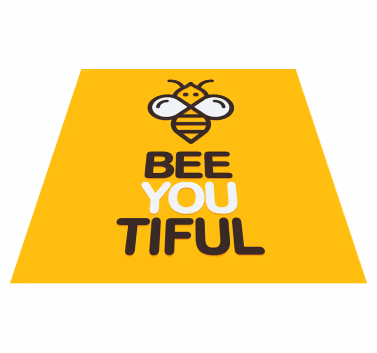 Alfombra vinílica frase eres tan hermosa como una abeja - TenVinilo